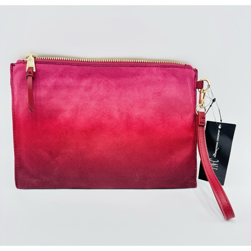 NWT Pink Wristlet Wallet‎ Clutch Vegan Leather Zip Pouch Card Holder Bag